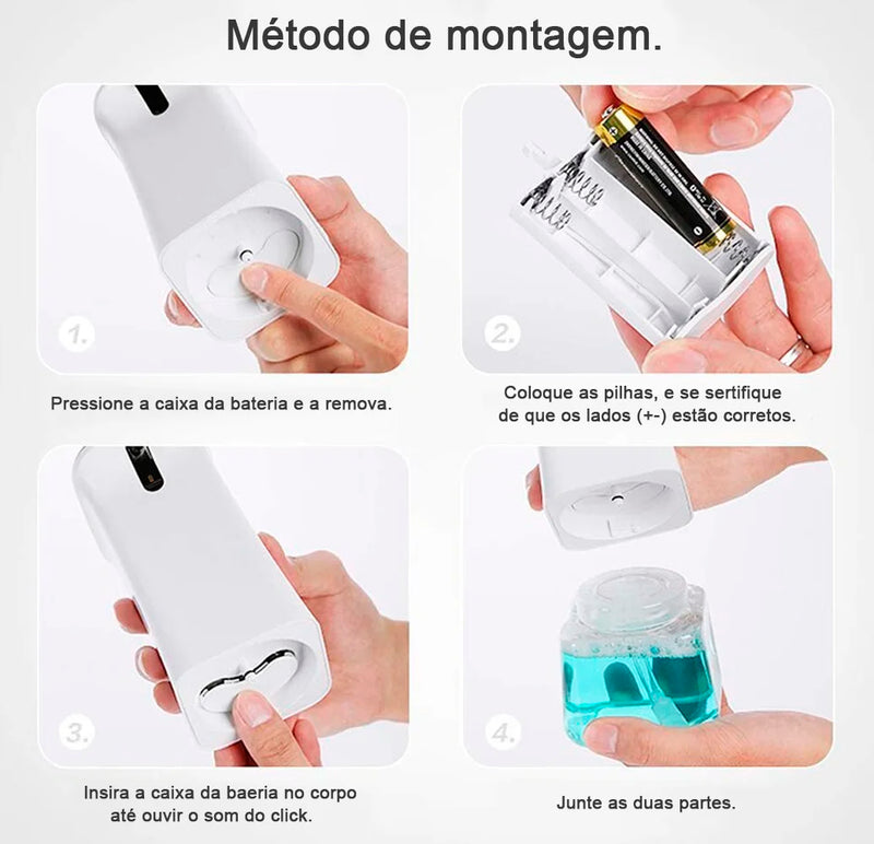 Porta sabonete líquido com sensor automático