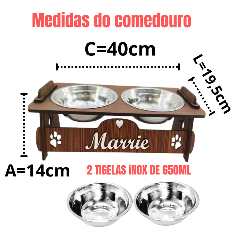 Comedouro inclinável Personalizado Pet Cachorro e Gato