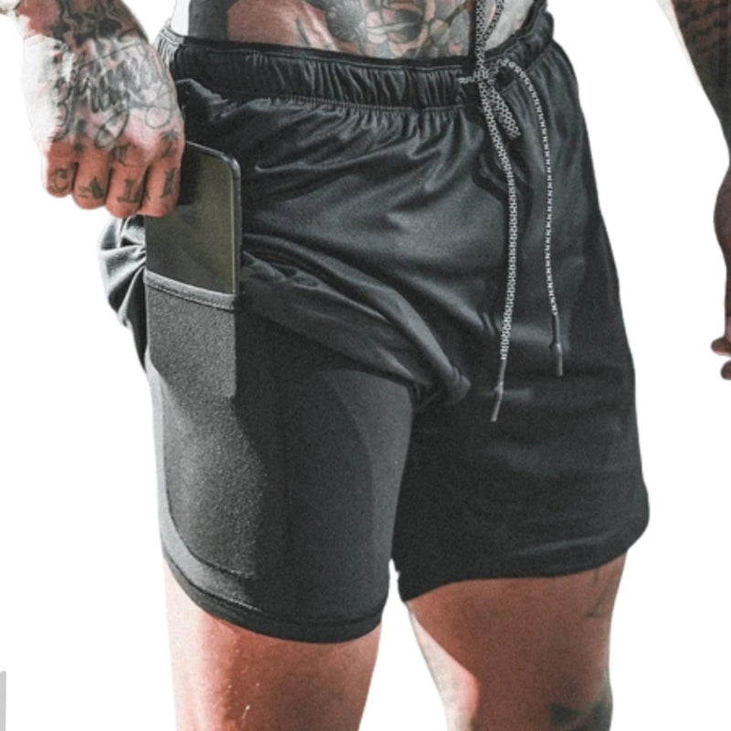 bermuda e shorts 2 em 1 academia e treino sport fit dry fit com elastano com proteçao uv alta qualidade