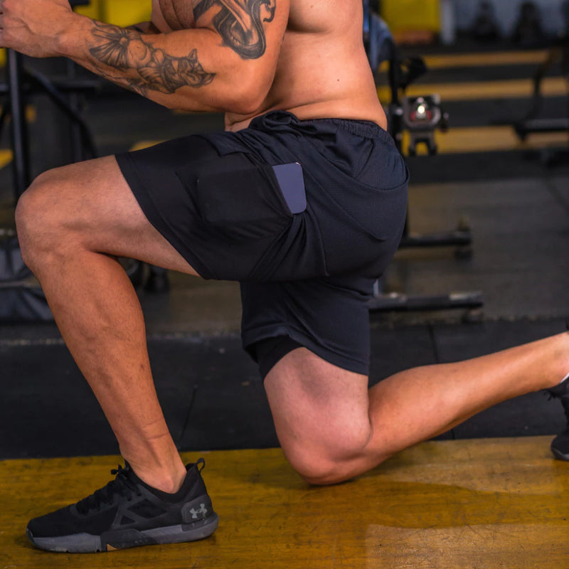 bermuda e shorts 2 em 1 academia e treino sport fit dry fit com elastano com proteçao uv alta qualidade